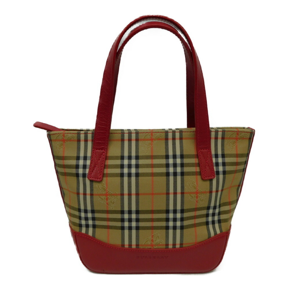 Burberry Tan Check Beige bag Handbag Nova Red elegant - Picture 2 of 7